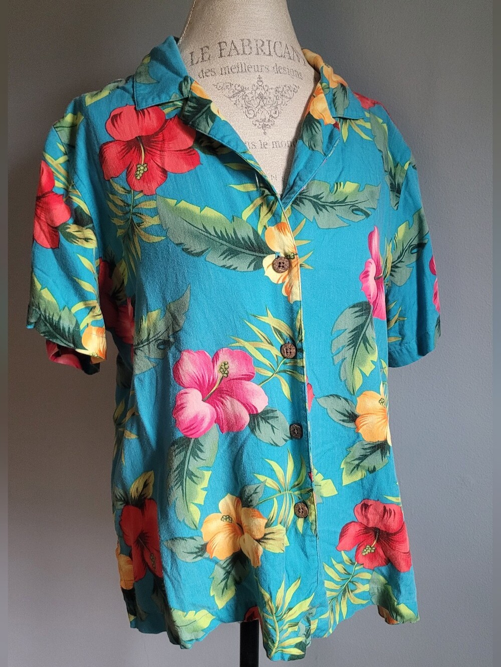 La Cabana Blue Floral Hawaiian Shirt